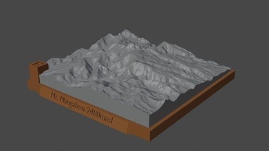 montar nublado montaña paisaje volcán terreno ambiente naturaleza fotogrametría elevación dem Ciencias 3d print model - Mito3D