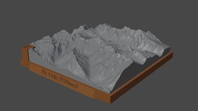 mount odin mountain landscape volcano terrain environment nature photogrammetry elevation dem science 3d print model - Mito3D