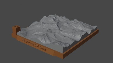 mount perseus mountain landscape volcano terrain environment nature photogrammetry elevation dem science 3d print model - Mito3D