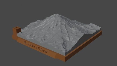 mount rainier mountain landscape volcano terrain environment nature photogrammetry elevation dem science 3d print model - Mito3D