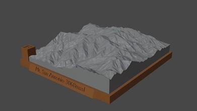 mount san antonio mountain landscape volcano terrain environment nature photogrammetry elevation dem science 3d print model - Mito3D