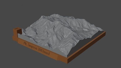 binmek Simpson dağ manzara yanardağ arazi çevre doğa fotogrametri yükseklik dem Bilim 3d print model - Mito3D