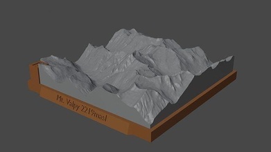 montare mettere in guardia montagna paesaggio vulcano terreno ambiente natura fotogrammetria elevazione dem scienza 3d print model - Mito3D