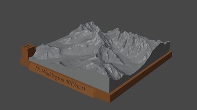 montieren waddington Berg Landschaft Vulkan Terrain Umgebung Natur Photogrammetrie Elevation Wissenschaft 3d print model - Mito3D