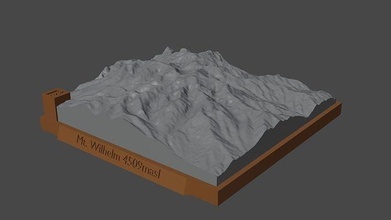 mount wilhelm mountain landscape volcano terrain environment nature photogrammetry elevation dem science 3d print model - Mito3D
