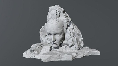 Berg Gesicht drucken druckbar Engel Statue Stein Ruine Spiele Spielzeuge Spiel Zubehör 3d print model - Mito3D