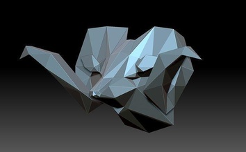 montagna pecore geometrico origami astratto triangolo design statua forma lowpoly cervo scultura arte sculture 3d print model - Mito3D