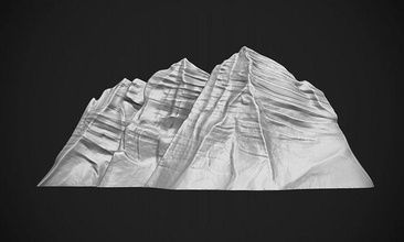 montañas bas alivio mundo colinas exterior paisaje naturaleza montaña terreno arte esculturas 3d print model - Mito3D