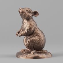 souris bronze statue of rongeur rat animal sculpture art campagnol sculptures 3d print model - Mito3D