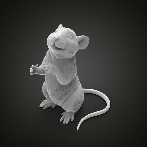 mouse rat animal nature art sculprure jewelry lab silver laboratory cute mice mammal hamster printable 3dprint sculptures 3D print model - Mito3D