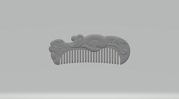 ratón peine cabello Barbero plastico peluquero herramienta amplio diente equipo estilismo Moda accesorio salón Corte pelo negro 3d pbr casa 3d print model - Mito3D
