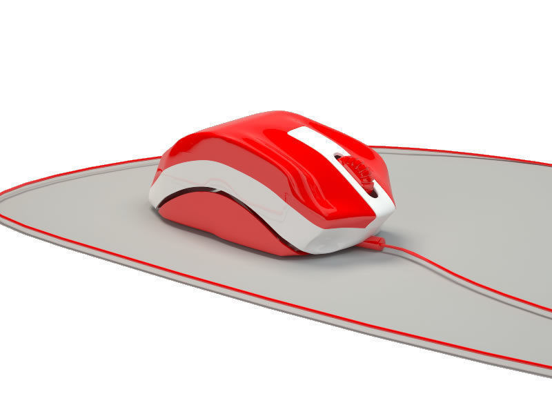 mouse keyboard computer red white hobby-diy electronics desktop laptop hobby diy 3D print model - Mito3D