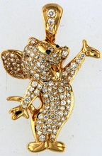 mouse pendant gold jewelry platinum rat animal silver luxury jerry diamond pendants 3d print model - Mito3D