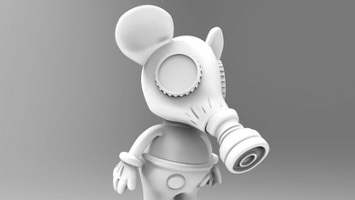 fare maskesi mickey gaz maske 3d yazdırılabilir model oyuncak şekil oyunlar oyuncaklar 3d print model - Mito3D