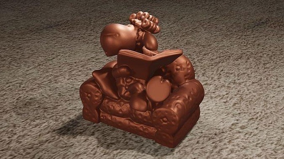 mouton Livre maison animal canapé fauteuil impresión 3d Arte esculturas 3d print model - Mito3D