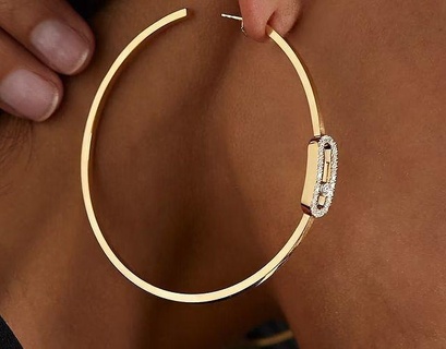 mossa grande cerchio orecchini gioielleria lusso messika diamante oro multi 3d print model - Mito3D