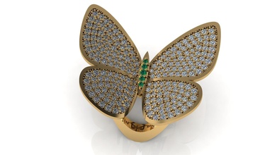 hareketli kelebek yüzük pandent takı gümüş moda altın mücevher elmas yazdırılabilir düğün angagem sterlin kolye güzellik safir solitaire yüzükler 3d print model - Mito3D