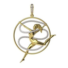 mp-22 jewelry pendants printable stl gold silver diamonds woman girl gymnast 3d print model - Mito3D
