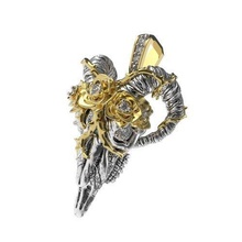 mp-24 jewelry pendants printable stl skull ram animal rose thorn silver gold diamond woman girl 3d print model - Mito3D