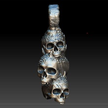 mp-36 jewelry silver gold pendant pendants bones man woman girl printable stl biker skull skulls 3d print model - Mito3D