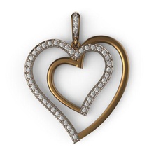 mp-4 pendentif bijoux cœur femme format stl Impression 3d or d'argent les diamants pendentifs 3d print model - Mito3D