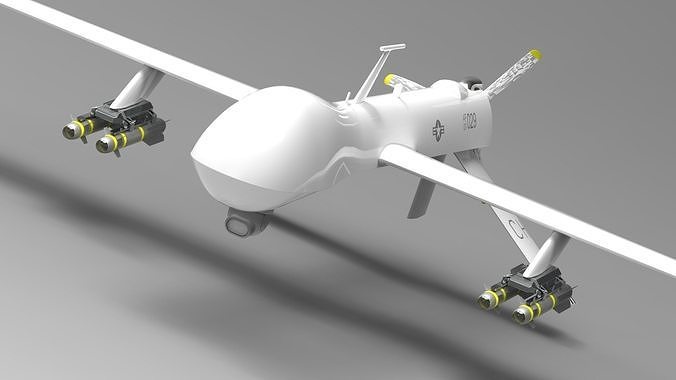 mq 1 predatore uav aereo aeromobili drone aria passatempo Fai 3D print model - Mito3D