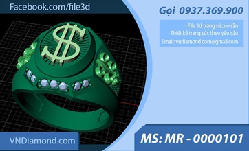 mr-0000101 men ring jewelry jewel diamond resin free rings 3d print model - Mito3D
