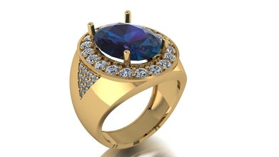 mr000005 bijoux gemme or bague Hommes diamant anneaux 3d print model - Mito3D