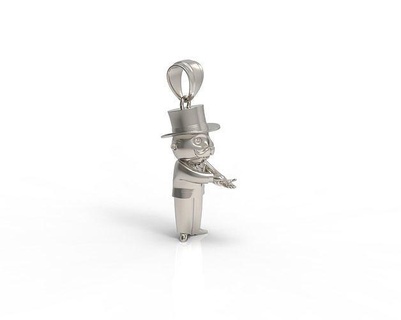 mr monopoly pendant gold silver jewel printing stl money printable jewelry fashion pendants 3d print model - Mito3D