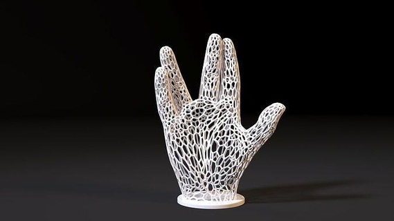 mr spock star trek voronoi leonard nimoy gift statue hand gesture sign vulcan miniatures sci startrek art 3d print model - Mito3D