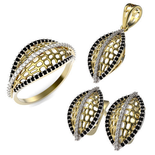 ms -6 Schmuck ring Ohrringe - Anhänger set bedruckbar ist stl gold Silber Diamanten Frau Mädchen andere 3D print model - Mito3D