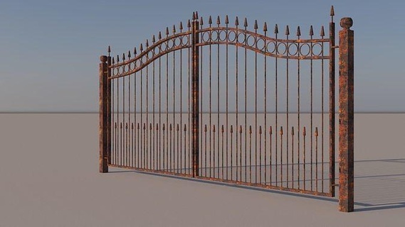 ms gate rusted materials rust iron outdoor extirior house 3d print model - Mito3D