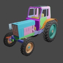 mtz 80 Biélorussie 1x14 tracteur agriculture excavatrice lourd camion transport chargeur construction machinerie voiture bouteur moissonneuse sssr zil gaz loisir DIY 3d print model - Mito3D