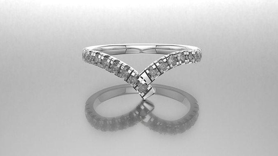 muffler curve ring jewellery jewelry printable wedding engagement diamond brilliant silver gold cad design platinum rings 3d print model - Mito3D
