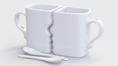 mugs lovers 3d printing house kitchen mug love cuisine romantic tea dining 3d print model - Mito3D