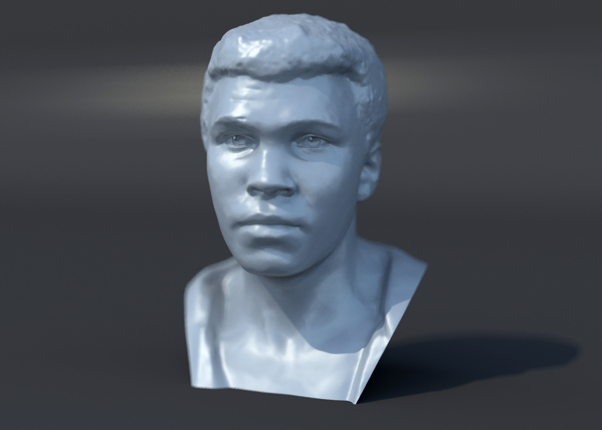 muhammad ali 1964 art cassius la arcilla el busto retrato 3d modelado goslan impresión escultura zbrush las esculturas 3D print model - Mito3D