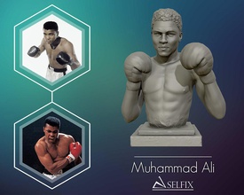maomé 3d modelo escultura 3dmodel 3dprinter muhammadali boxer melhor arte esculturas 3d print model - Mito3D