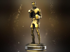 mahoma ali estatua 3d impresión listo boxer lucha boxeo alto escuela politécnica oscar cuerpo figura esculturas hombre arte fuerza premio oro caja 3d print model - Mito3D