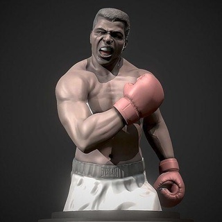 Muhammed Ali statue sculptures influenceur aptitude muscle art 3d print model - Mito3D