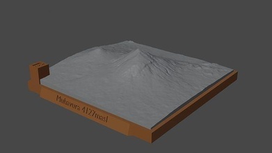 muhavura dağ manzara yanardağ arazi çevre doğa fotogrametri yükseklik dem Bilim 3d print model - Mito3D