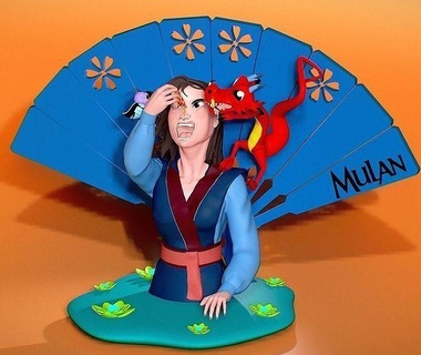 Mulan disney dioramas femme art personnage fille femelle 3d fanart modélisation performance illustration décors objet sculptures 3d print model - Mito3D