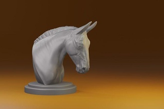 mule équidés equus âne buste impression cheval équidé animal compagnie ferme ranch Grange statue sculpture portrait Beurre miniatures art sculptures 3d print model - Mito3D