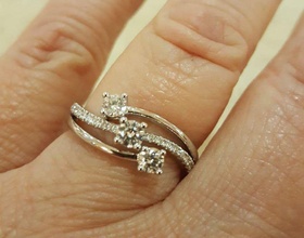 185 multi band ring 3d yazıcı modeli anello contrarie Safir takı mücevher yüzük tasarım moda printabl baskı kadın klasik elmas 3d print model - Mito3D