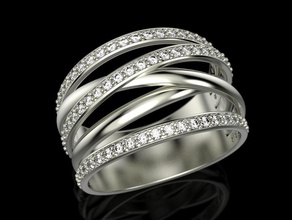 multi anello di banda gioielli band stampa 3dprinted stampabile anelli il design gioiello d'oro moda printabl la oro prototipazione argento donne 3d print model - Mito3D