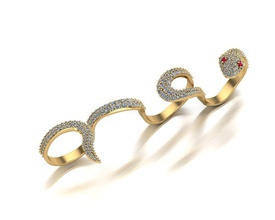 multi dita serpente anello gioielli animale 3d modelli anelli 3d print model - Mito3D