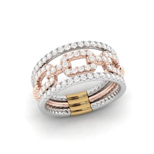 multi tono anillos joyería joya oro anillo diamante imprimible compromiso boda plata moda brillante libra esterlina diamante belleza 3d print model - Mito3D