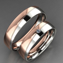 multicolor gold wedding band bridal ring diamond classic jewelry rings 3d print model - Mito3D