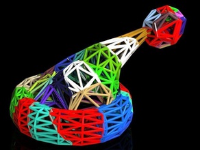çok renkli voronoi santa şapka sanat 3dprinting Noel meydan matematiksel 3d print model - Mito3D
