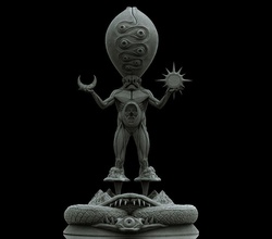 Mehrdimensionalität Skulptur Kunst 3D Druckmodellierung dunkel Statue Dekor Zahl uralt Figur Skulpturen 3d print model - Mito3D