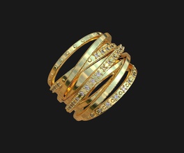multilevel ring jewelry gem gold silver brilliant shining luxury precious fashion beauty diamond rings 3d print model - Mito3D